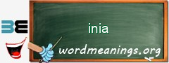 WordMeaning blackboard for inia